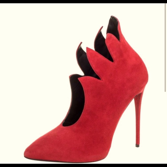 Giuseppe Zanotti Flame Red Suede Olinda Authentic - Picture 2 of 9